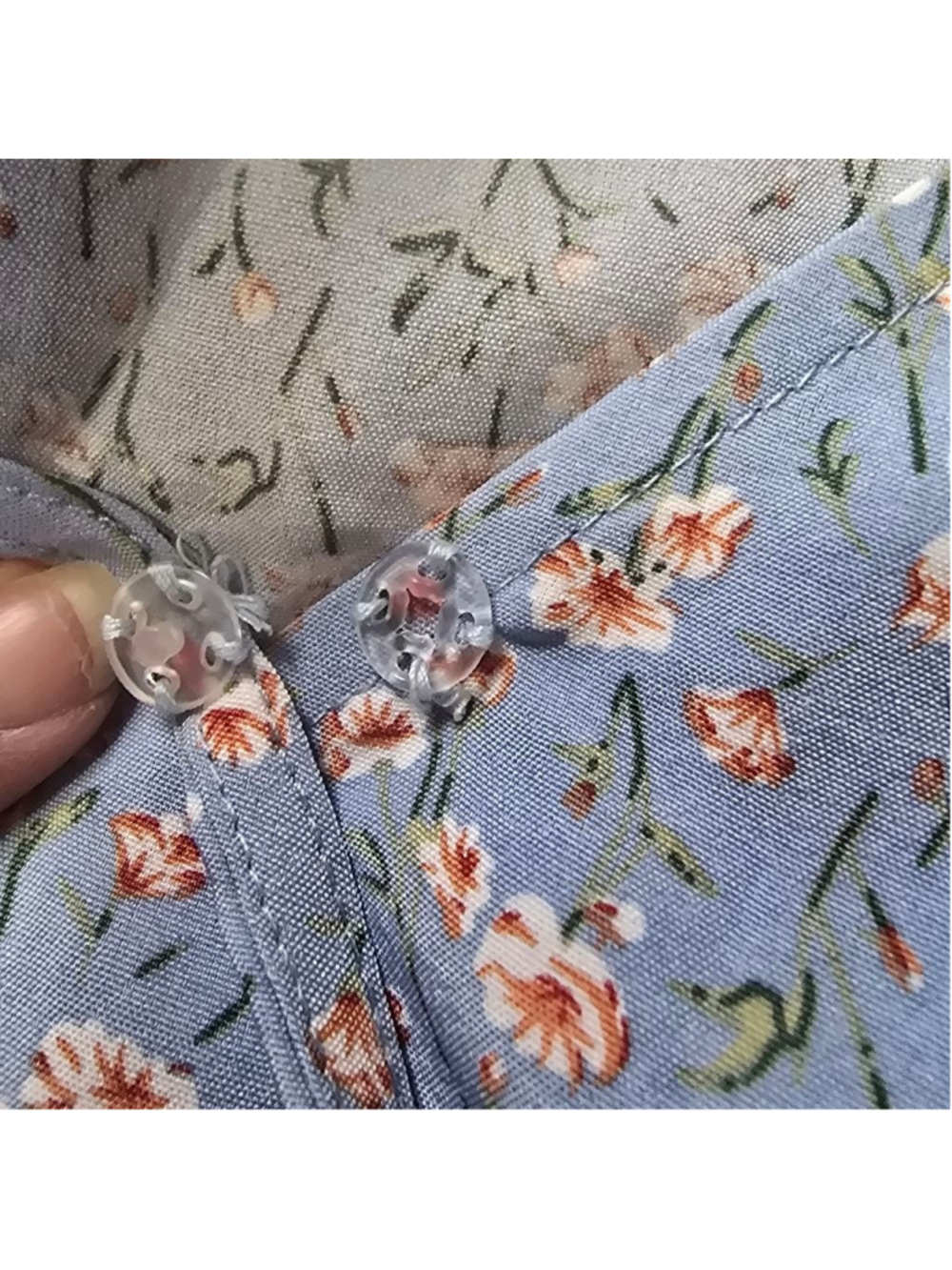 SHEIN Blue Floral Crop Top Women's Size Small - Picture 4 of 6